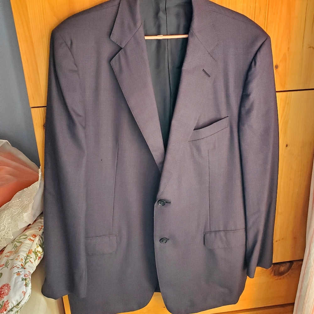 Ermenegildo Zegna Men's Dark Navy Wool Jacket size EU 56 US 46